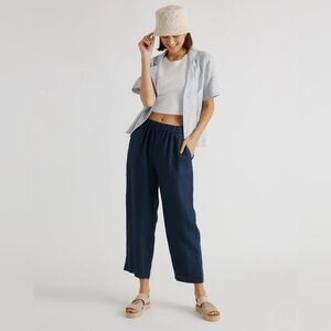 Quince Navy Ankle Pants